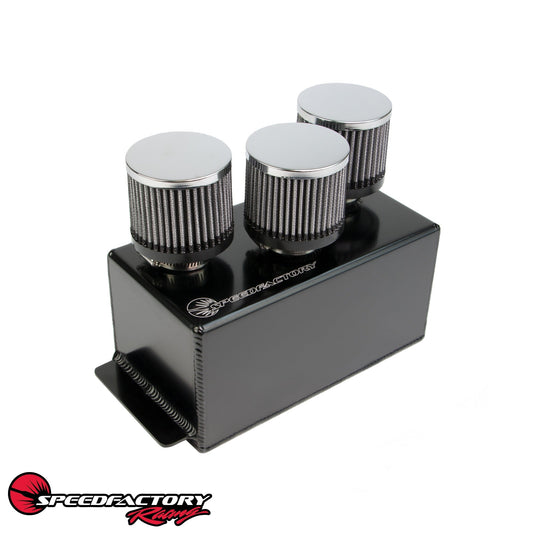 SpeedFactory Racing 3-Filter Oil Catch Can - Black Edition