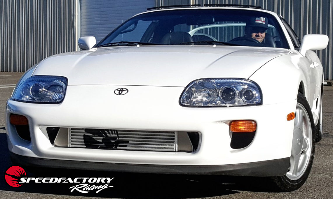 SpeedFactory Racing HP Front Mount Intercooler Upgrade for 1993-1998 MKIV Toyota Supra Turbo - 3" Inlet / 3" Outlet (850HP-1000HP+)